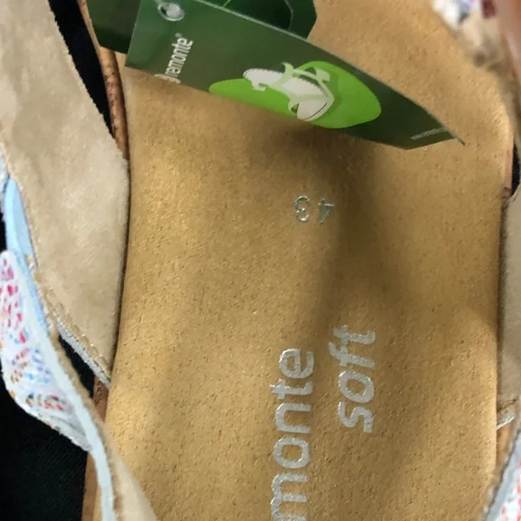 Remonte Soft WomenWhite Multicolor Slingback Sandal w/Amber Buckle Sz 42-43 - Picture 10 of 12